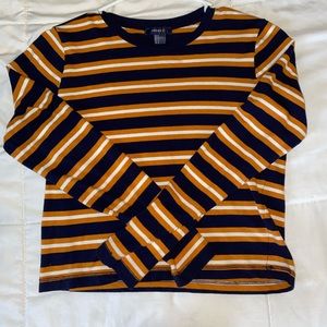 Striped Forever 21 Crop Long Sleeve
